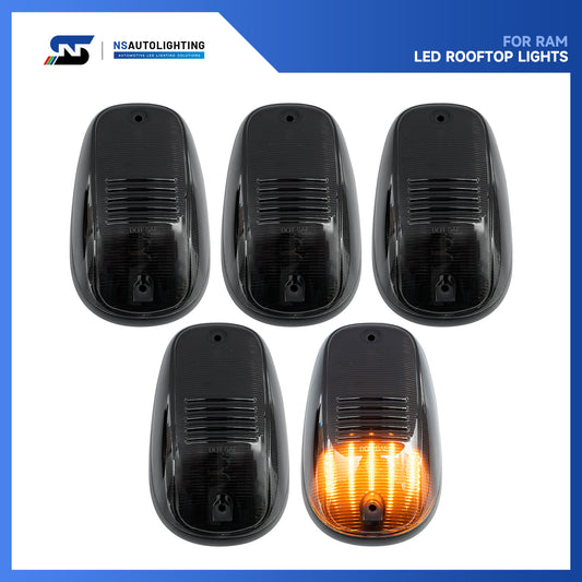 Smoked Lens Amber LED Cab Roof Lights For 2003-2018 Dodge Ram, etc. - NS Auto Lighting