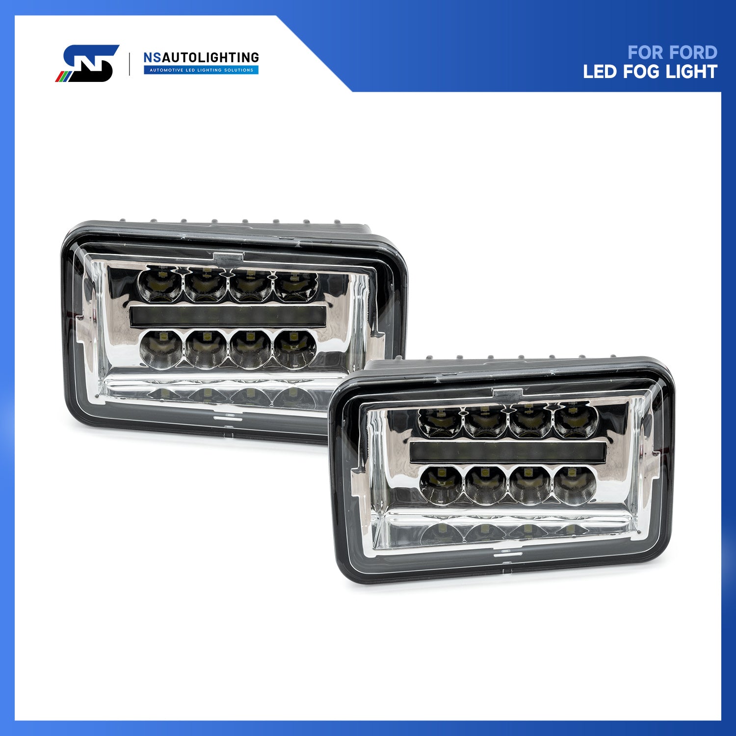 White LED Front Bumper Fog Light Assembly For 2015-2020 Ford F-150, etc. - NS Auto Lighting