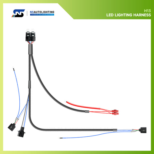 H13 9008 Headlight Relay Wiring Harness For Ford F-150, Dodge Ram, etc.