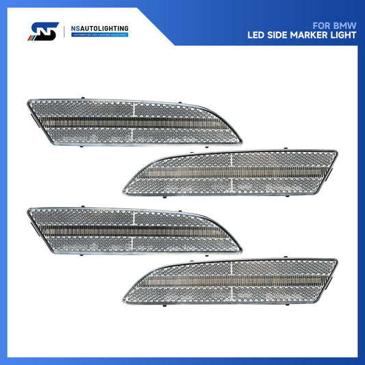 Clear Lens LED Front & Rear Side Marker Lights For 2004-2008 Chrysler Crossfire - NS Auto Lighting