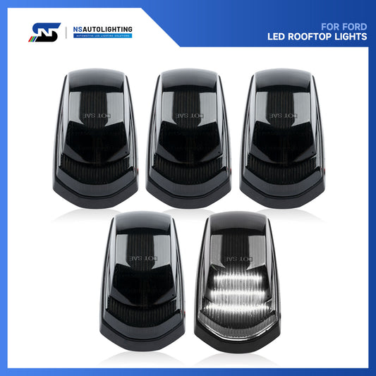 Smoked Lens White LED Cab Roof Lights For 2017+ Ford Super Duty - NS Auto Lighting