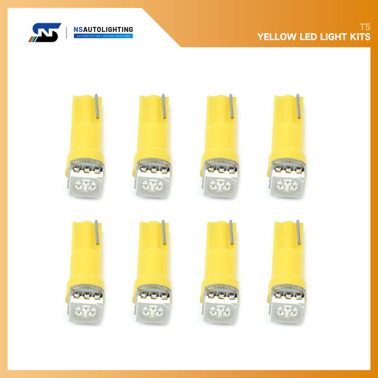 Ampoules de tableau de bord à LED jaune T5 pour Peugeot 206, Citroën C5, etc.