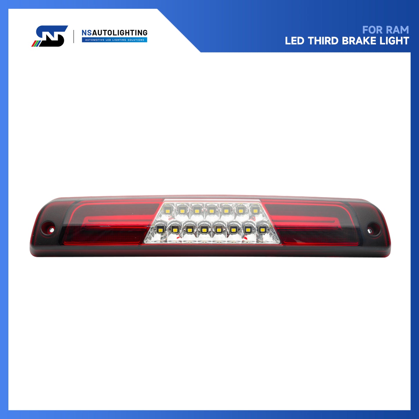 Red Lens Double C-Shaped LED Third Brake Light For 1994-2002 Dodge  Ram - NS Auto Lighting
