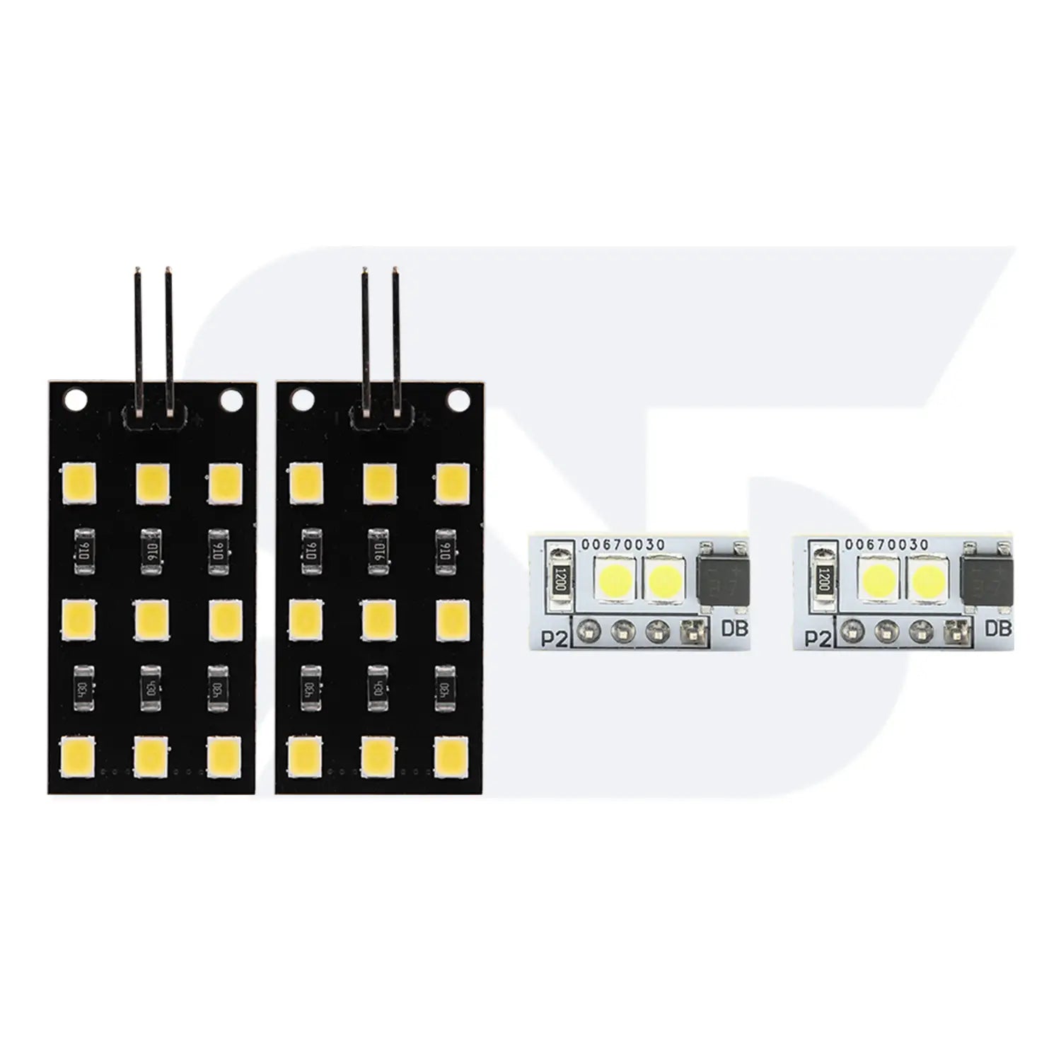 4PCS LED AUDI Interior Ambient Front&Rear Footwell Light Replacement Circuit Board Set