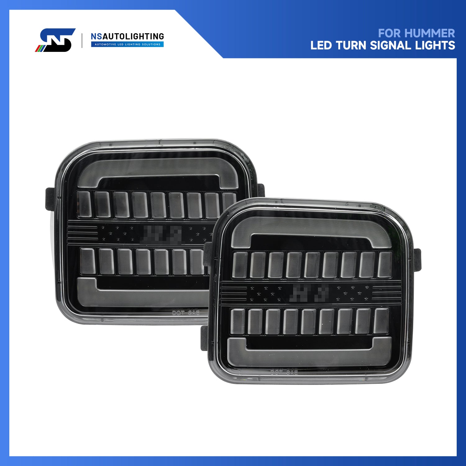 Clear Lens Switchback Dynamic LED Front Turn Signal Lights For 2006-2010 Hummer H3, etc. - NS Auto Lighting