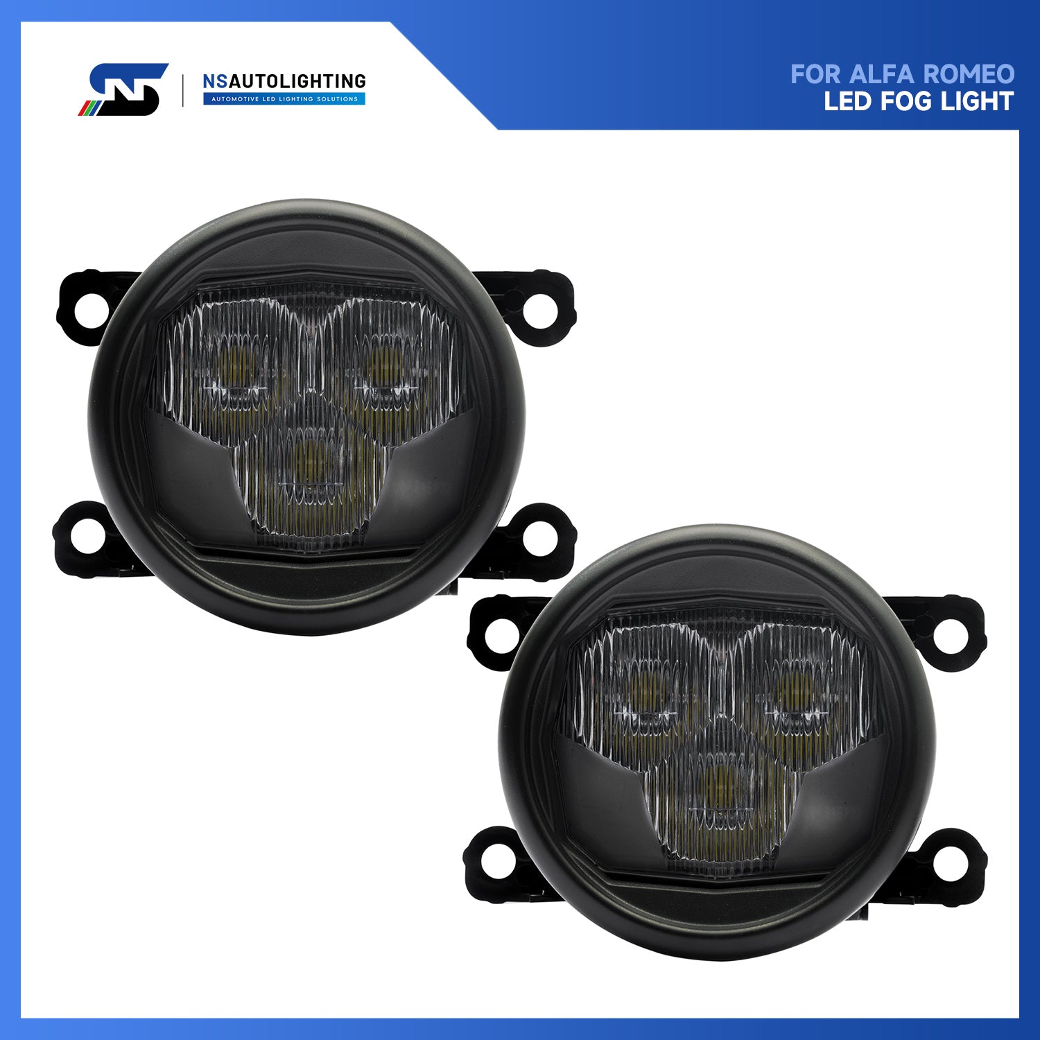 White LED Front Bumper Driving Beam Fog Light Assembly For Alfa Romeo, etc. - NS Auto Lighting