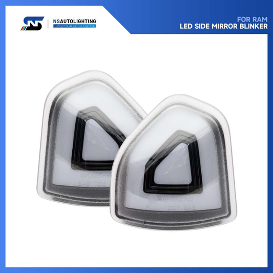 Clear Lens LED Towing Mirror Turn Signal Lights For 2010-2023 Dodge Ram - NS Auto Lighting
