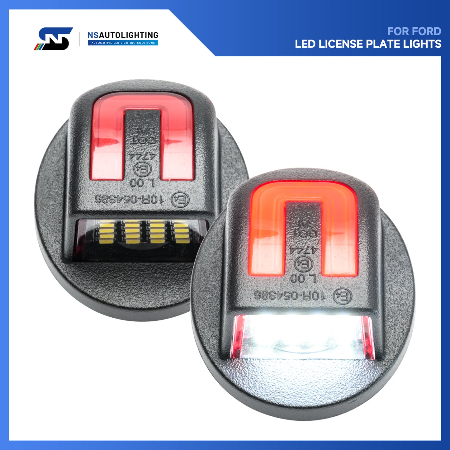 OLED U-Shaped License Plate Lights For 1980-2014 Ford F-150, etc. - NS Auto Lighting