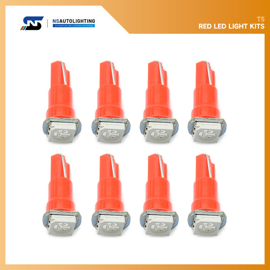 Ampoules de tableau de bord à LED rouges T5 pour Peugeot 206, Citroën C5, etc.
