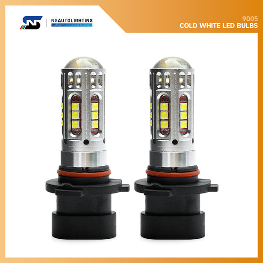 Front LED DRL Bulbs for 1999-2004 Jeep Grand Cherokee WJ Super Bright 50W 6500K Xenon White 9005XS HB3A High Beam Low Beam Light Bulb Kit