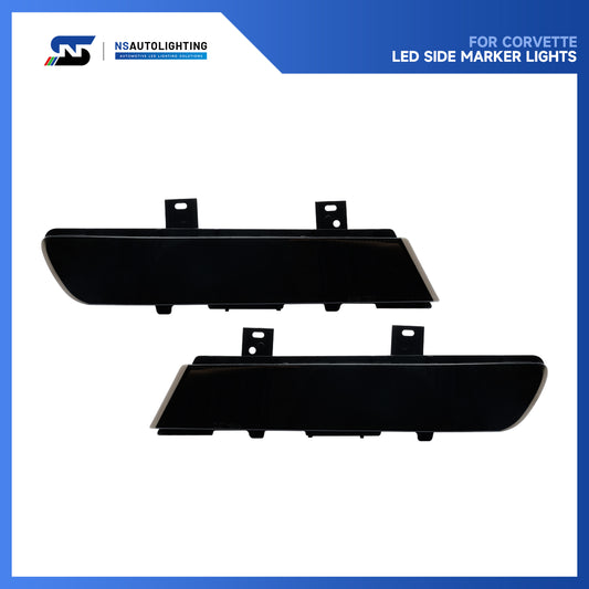 Smoked Lens Switchback Dynamic LED Front Turn Signal & Side Marker Lights For 1991-1996 Chevrolet Corvette C4 - NS Auto Lighting