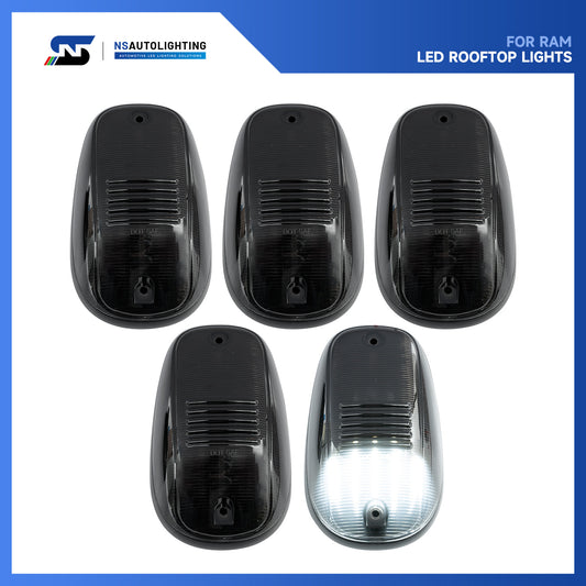 Smoked Lens White LED Cab Roof Lights For 2003-2018 Dodge Ram, etc. - NS Auto Lighting