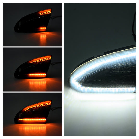 Smoked Lens Dynamic Switchback LED Side Mirror Turn Signal & Puddle Lights For 2009-2023 Dodge Ram - NS Auto Lighting