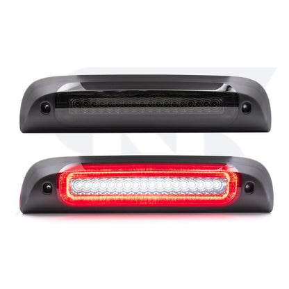 Troisième feu stop stroboscopique à LED de style F1 à lentille fumée pour Chevrolet Silverado, GMC Sierra 2014-2019