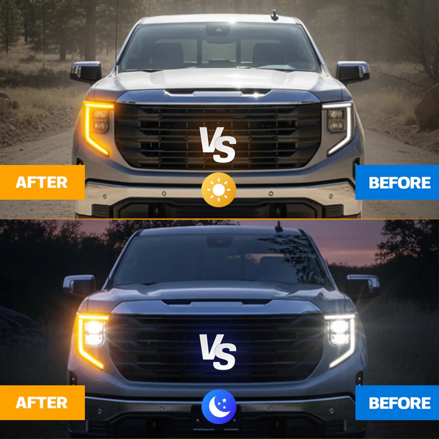 Full Time Amber DRL Override Mod for 2022+ GMC Sierra Chevy Silverado 1500 Refreshed