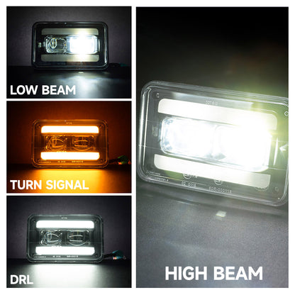 4x6 H4656 Switchback-LED-Scheinwerfer für Volvo, Dodge, Ford usw.