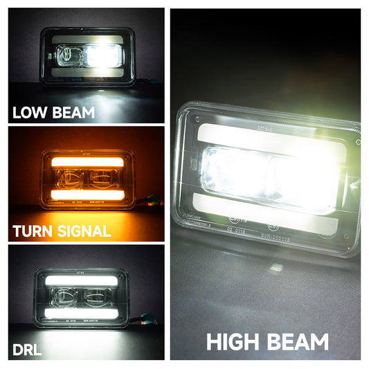 4x6 H4656 Switchback-LED-Scheinwerfer für Volvo, Dodge, Ford usw.