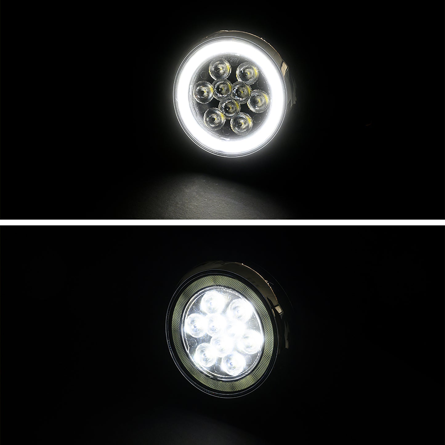 Black Finish LED Halo Rally Driving Lights For 2017-2022 Mini Countryman F60 - NS Auto Lighting