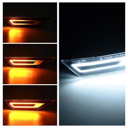 GT RS Style Clear Lens Switchback Dynamic LED Side Marker Lights For 2016-2021 10th Gen Honda Civic - NS Auto Lighting