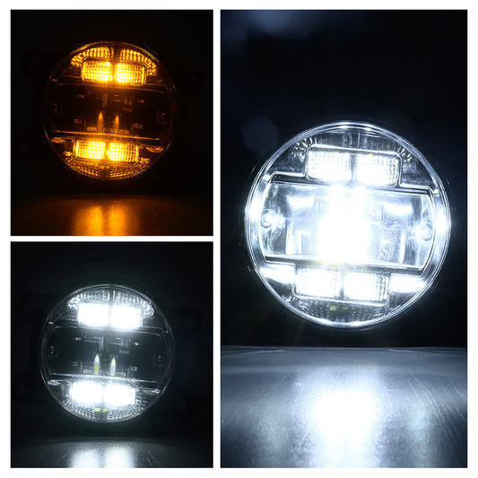 Clear Lens Switchback LED Front Bumper Fog Light Assembly For Jeep, Fiat, etc. - NS Auto Lighting