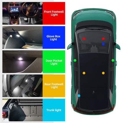 2PCS LED VW Interior Ambient Footwell Trunk Light Replacement Circuit Boards