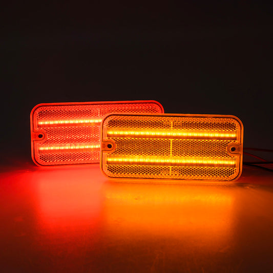 Clear Lens LED Front & Rear Side Marker Lights For 1985-1996 Chevrolet Van, etc. - NS Auto Lighting