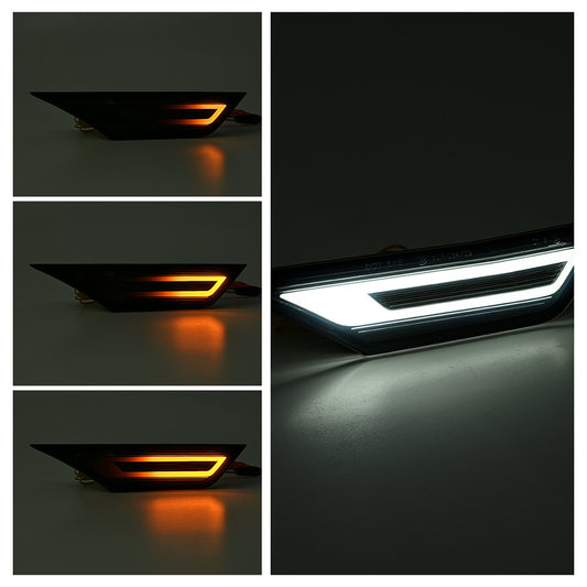 GT RS Style Smoked Lens Switchback Dynamic LED Side Marker Lights For 2016-2021 10th Gen Honda Civic - NS Auto Lighting