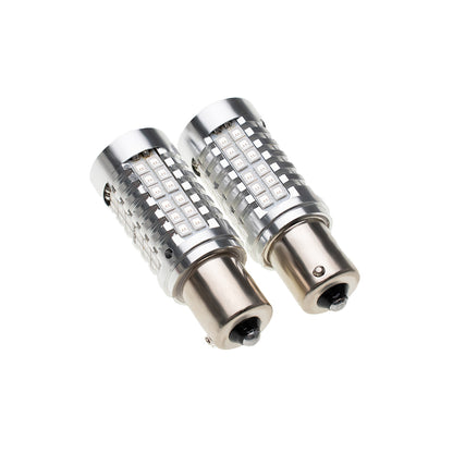 2PCS PY21W BAU15S Chrome Silver Invisible LED Amber Turn Signal Brake Light Bulbs