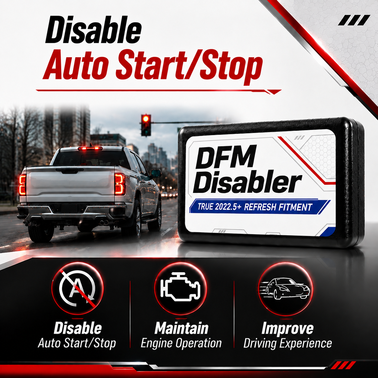 DFM Disabler for 2022-2026 GMC Sierra & Chevrolet Silverado 3-in-1 Function