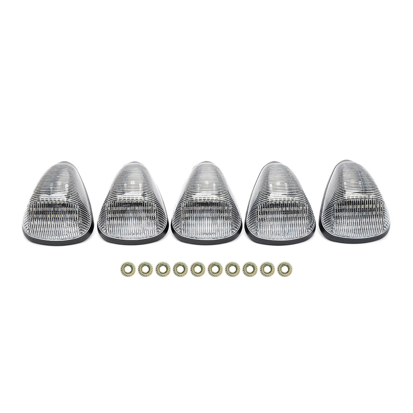 Clear Lens Amber LED Cab Roof Lights For 1999-2016 Ford Super Duty, etc. - NS Auto Lighting