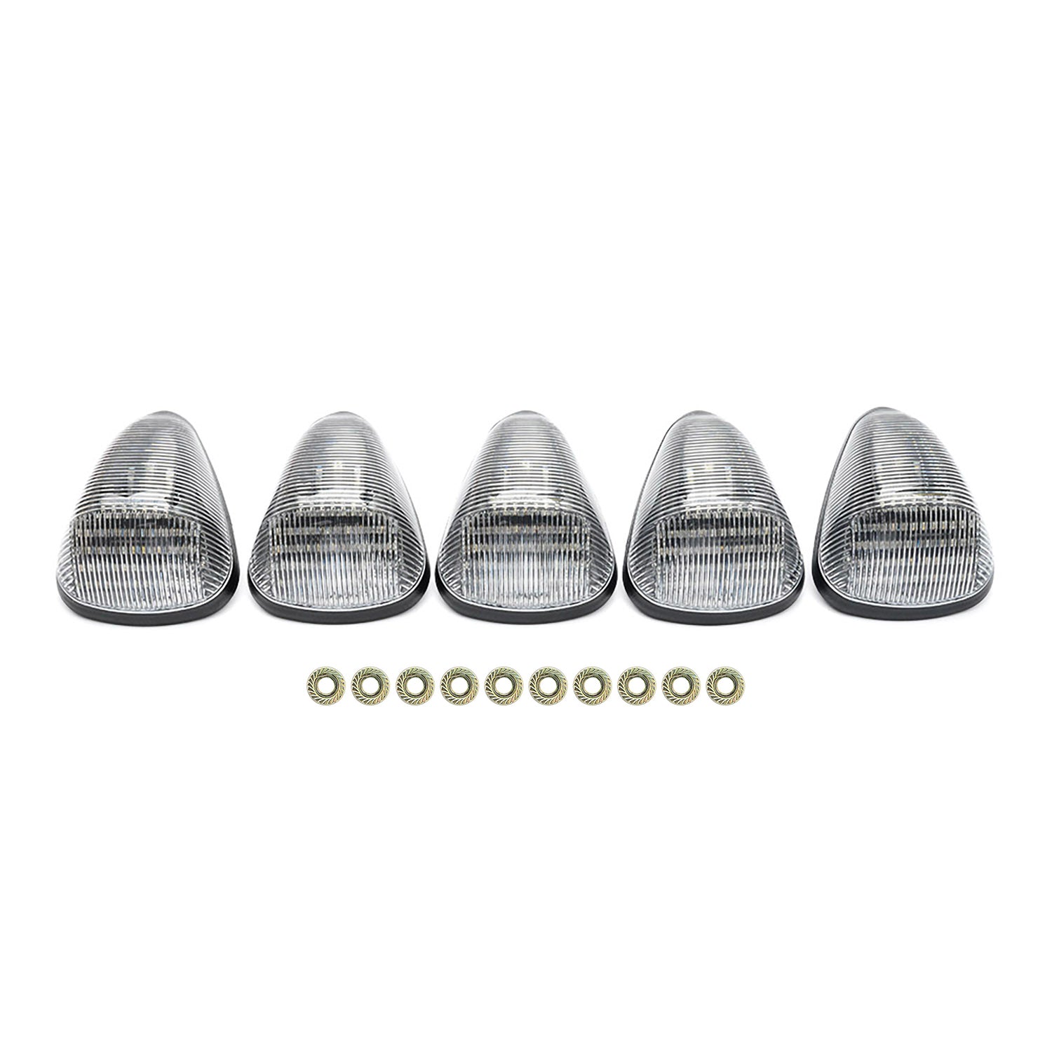Clear Lens Amber LED Cab Roof Lights For 1999-2016 Ford Super Duty, etc. - NS Auto Lighting