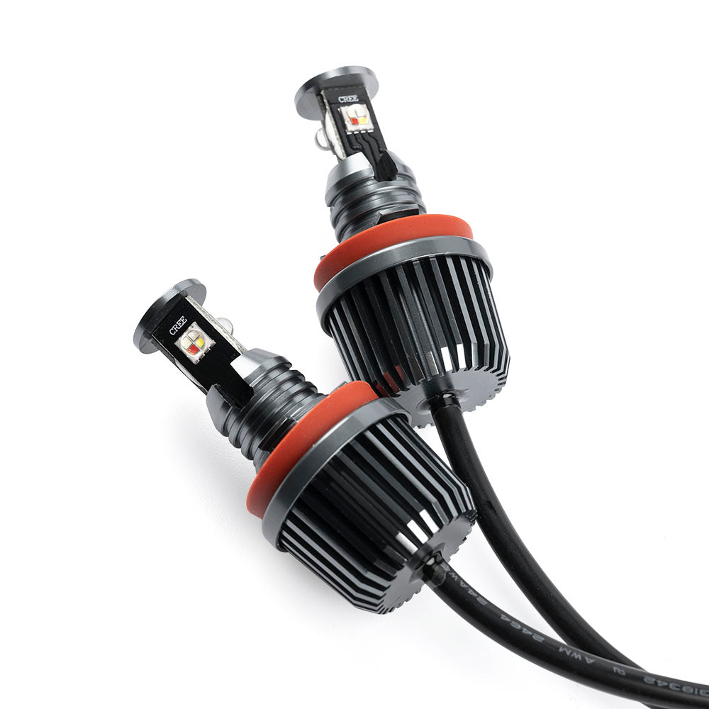 RGB H8 LED Angel Eye Halo Ring Marker Bulbs For BMW E82, E90, E91, etc. - NS Auto Lighting