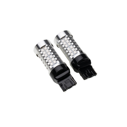 2PCS 7440 T20 WY21W Chrome Silver Invisible LED Amber Turn Signal Brake Light Bulbs