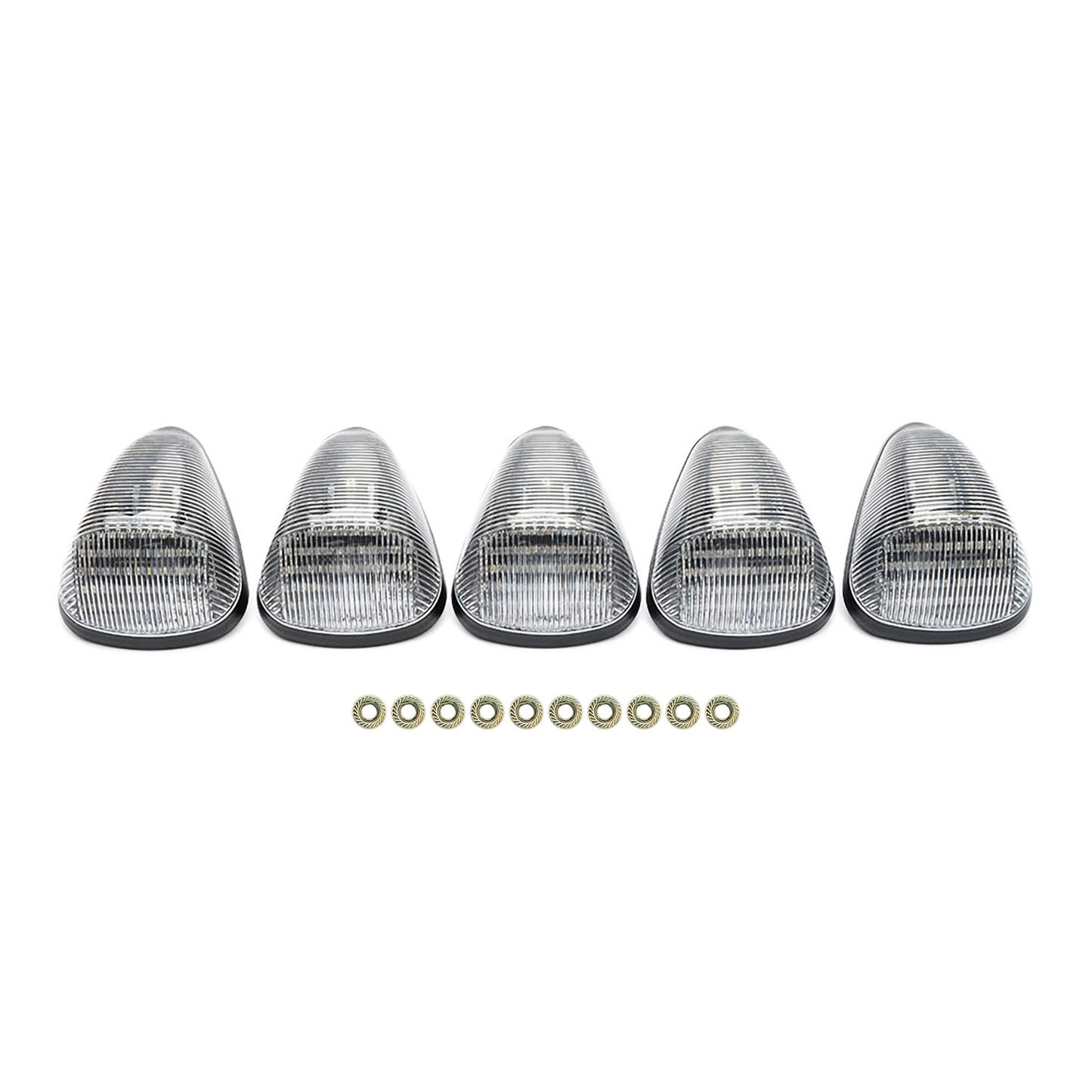 Clear Lens White LED Cab Roof Lights For 1999-2016 Ford Super Duty, etc. - NS Auto Lighting