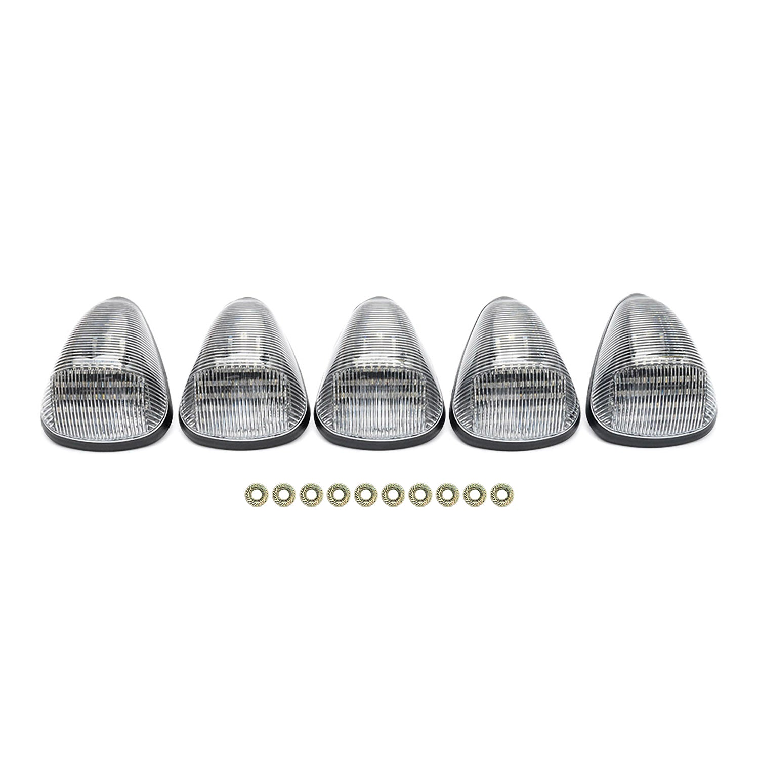 Clear Lens White LED Cab Roof Lights For 1999-2016 Ford Super Duty, etc. - NS Auto Lighting