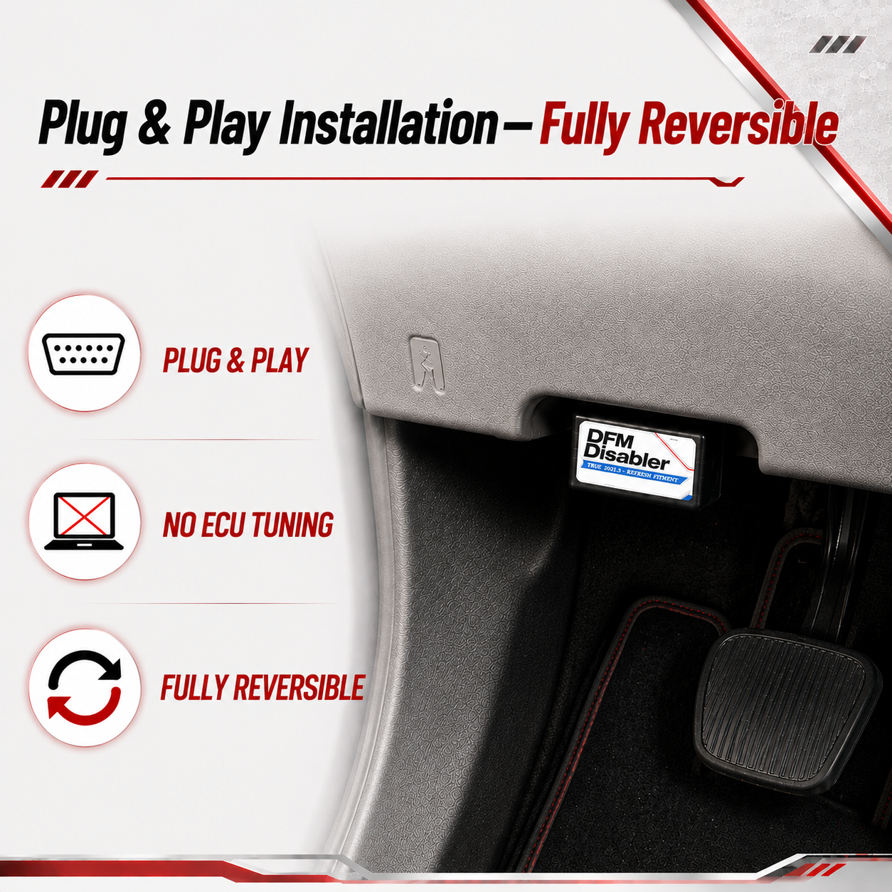 DFM Disabler for 2022-2026 GMC Sierra & Chevrolet Silverado 3-in-1 Function