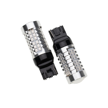 2PCS 7440 T20 WY21W Chrome Silver Invisible LED Amber Turn Signal Brake Light Bulbs
