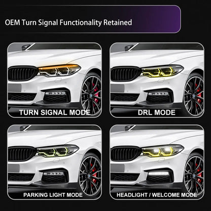 CSL-Style Yellow Adaptive Headlight DRL Module Set for BMW G30 G32 F90 Pre-LCI
