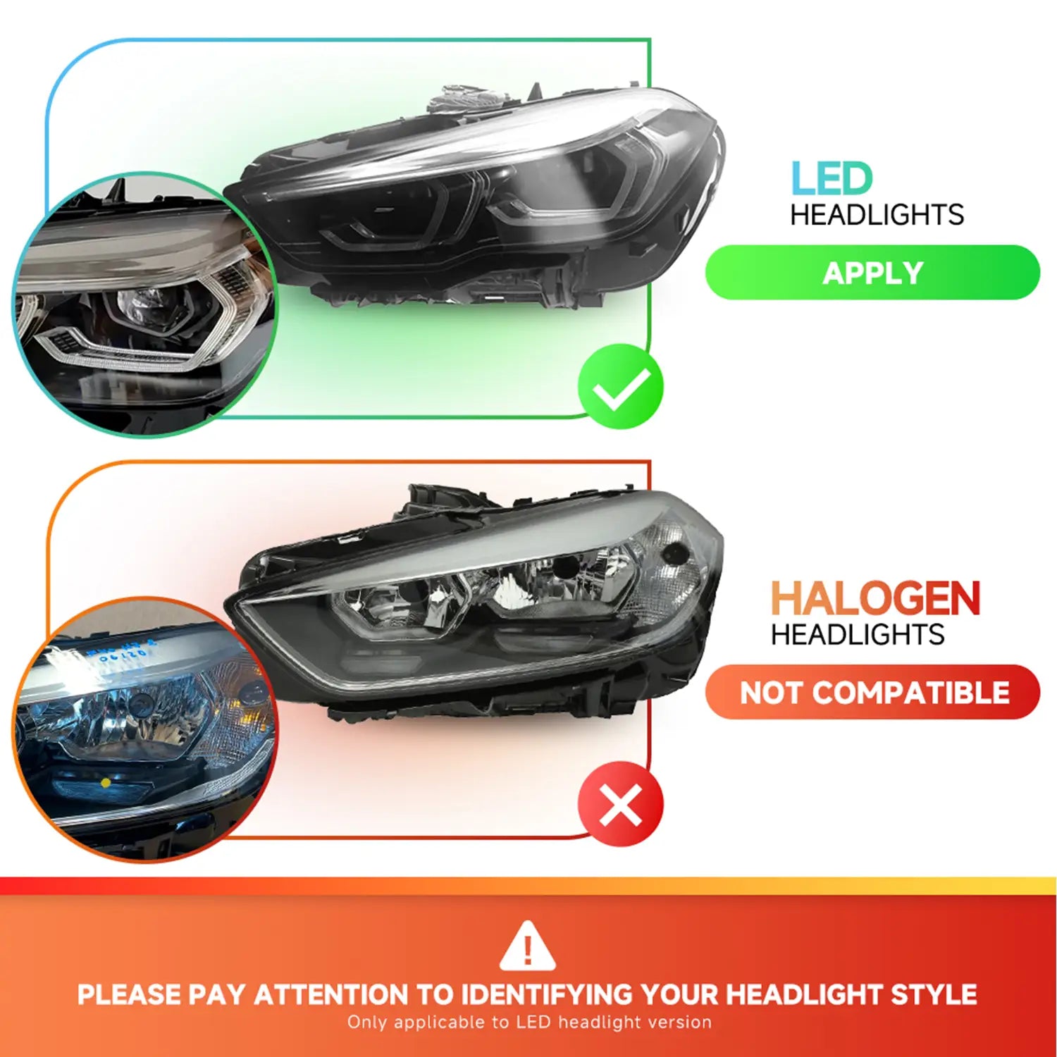 CSL-Style Yellow LED Headlight DRL Module Set for 2020-2024 BMW F44