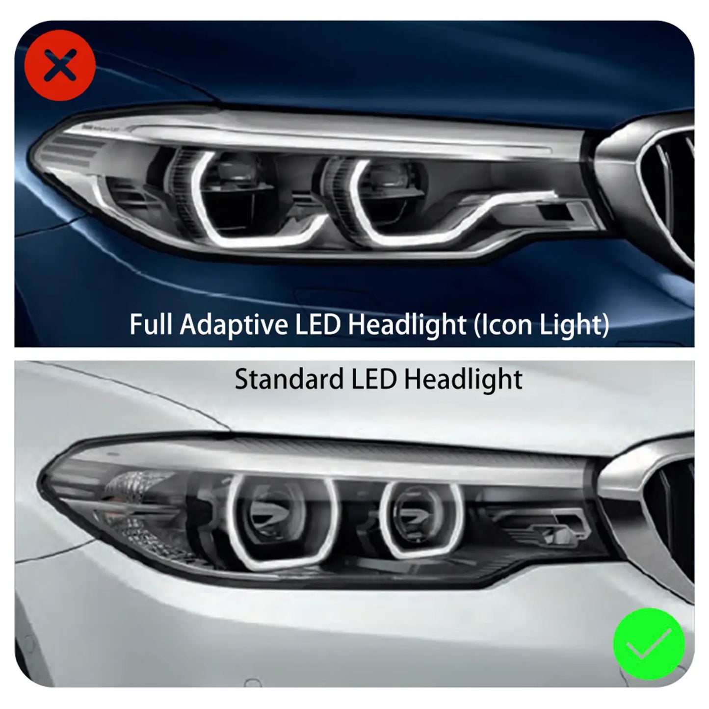 CSL-Style Yellow Standard Headlight DRL Module Set for BMW G30 G32 Pre-LCI