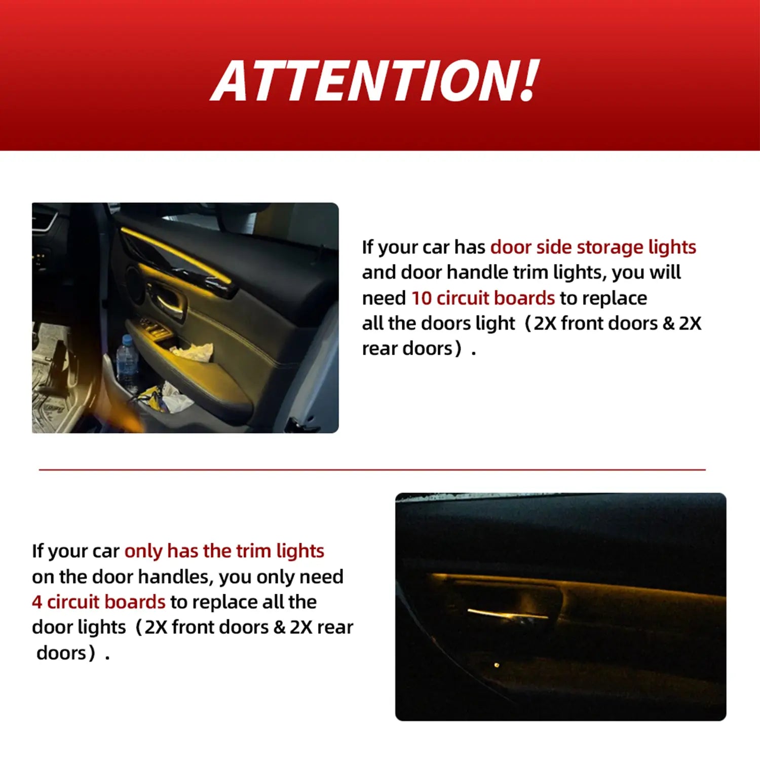 Module d'éclairage ambiant LED pour porte-gobelet intérieur de BMW
