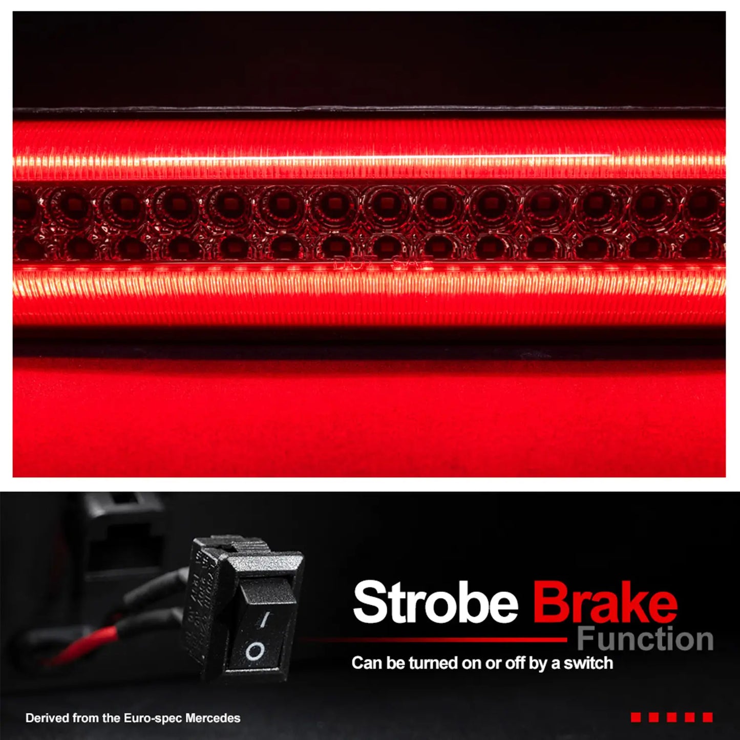 F1 Style Strobe Halo LED Third Brake Cargo Light for 2004-2012 Chevy Colorado, GMC Canyon