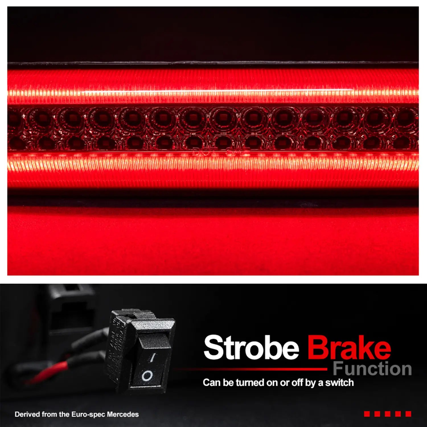F1 Style Strobe Halo LED Third Brake Cargo Light for 2004-2012 Chevy Colorado, GMC Canyon