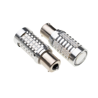 2PCS PY21W BAU15S Chrome Silver Invisible LED Amber Turn Signal Brake Light Bulbs