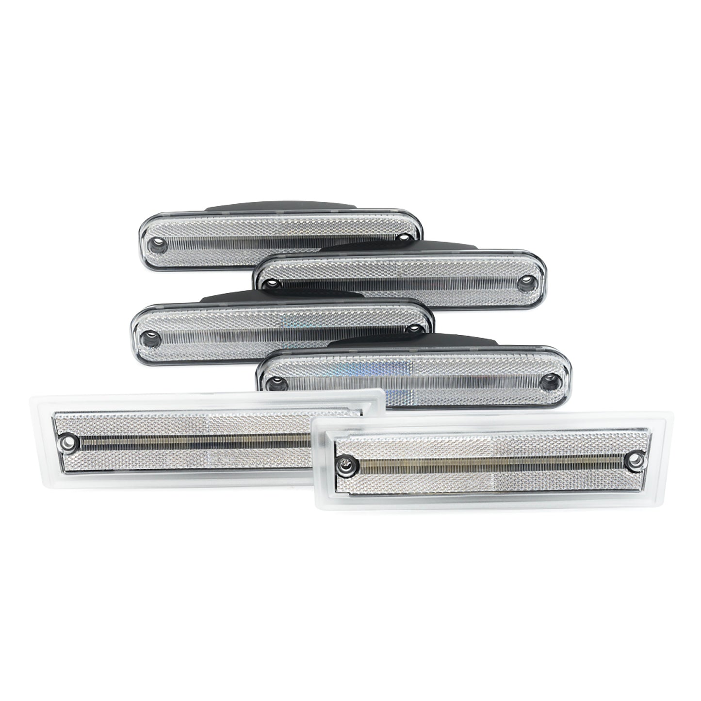 Clear Lens LED Front & Rear Side Marker Lights For 1981-1991 Chevrolet GMC C/K R/V Series Trucks - NS Auto Lighting
