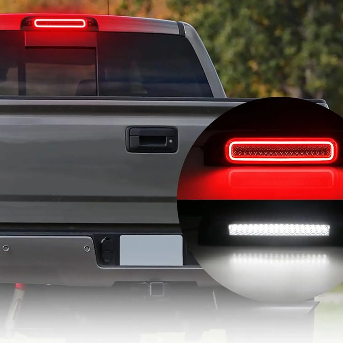 Troisième feu stop stroboscopique à LED de style F1 à lentille fumée pour Chevrolet Silverado, GMC Sierra 2014-2019