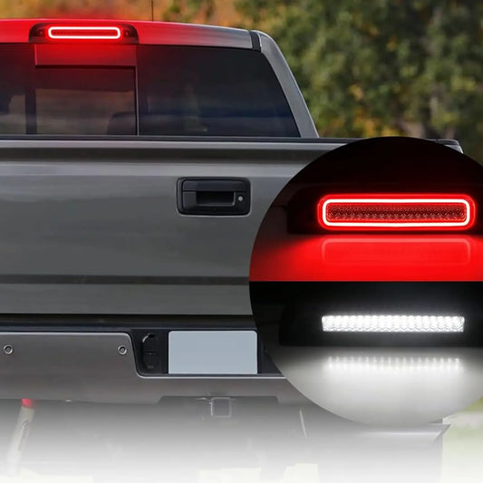 Troisième feu stop stroboscopique à LED de style F1 à lentille fumée pour Chevrolet Silverado, GMC Sierra 2014-2019