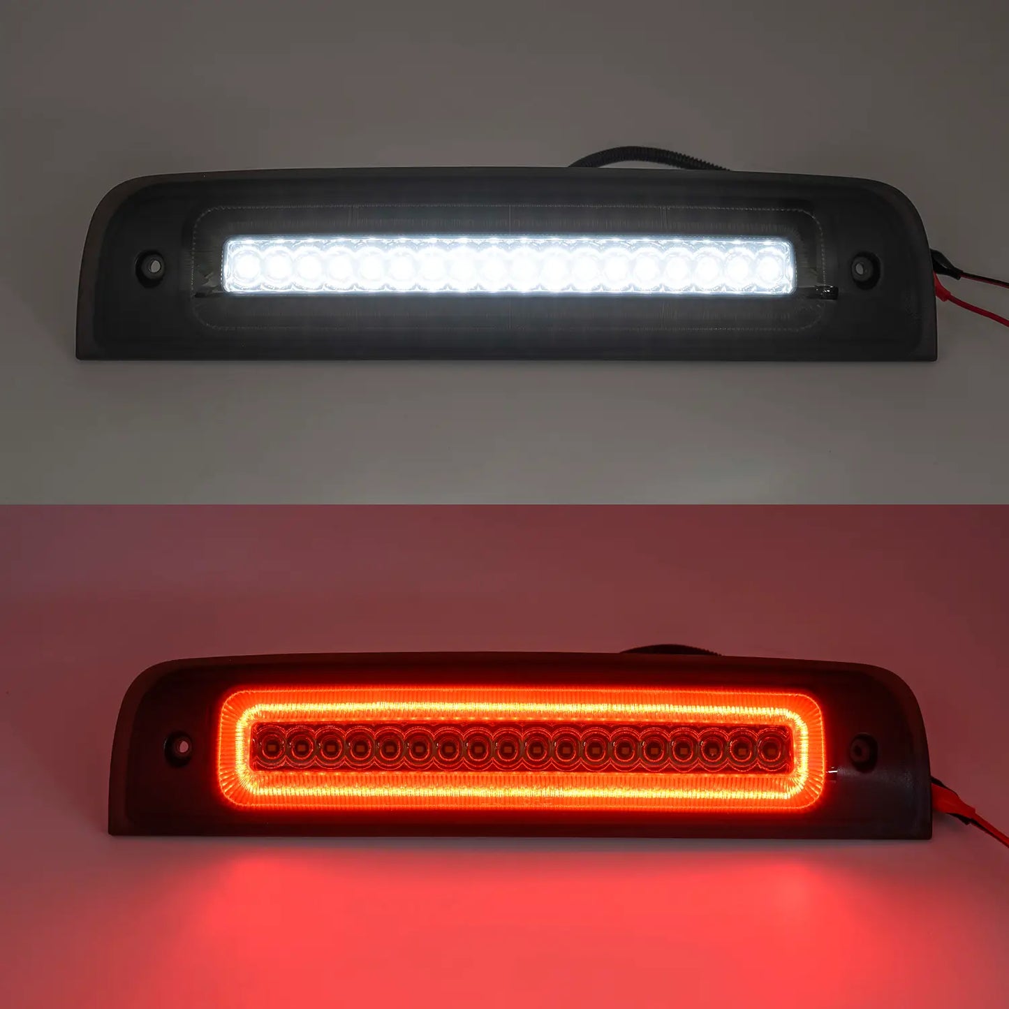 Troisième feu stop stroboscopique à LED de style F1 à lentille fumée pour Dodge Ram 2009-2018
