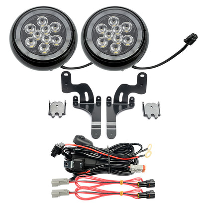 Black Finish LED Halo Rally Driving Lights For 2001-2008 Mini Cooper - NS Auto Lighting