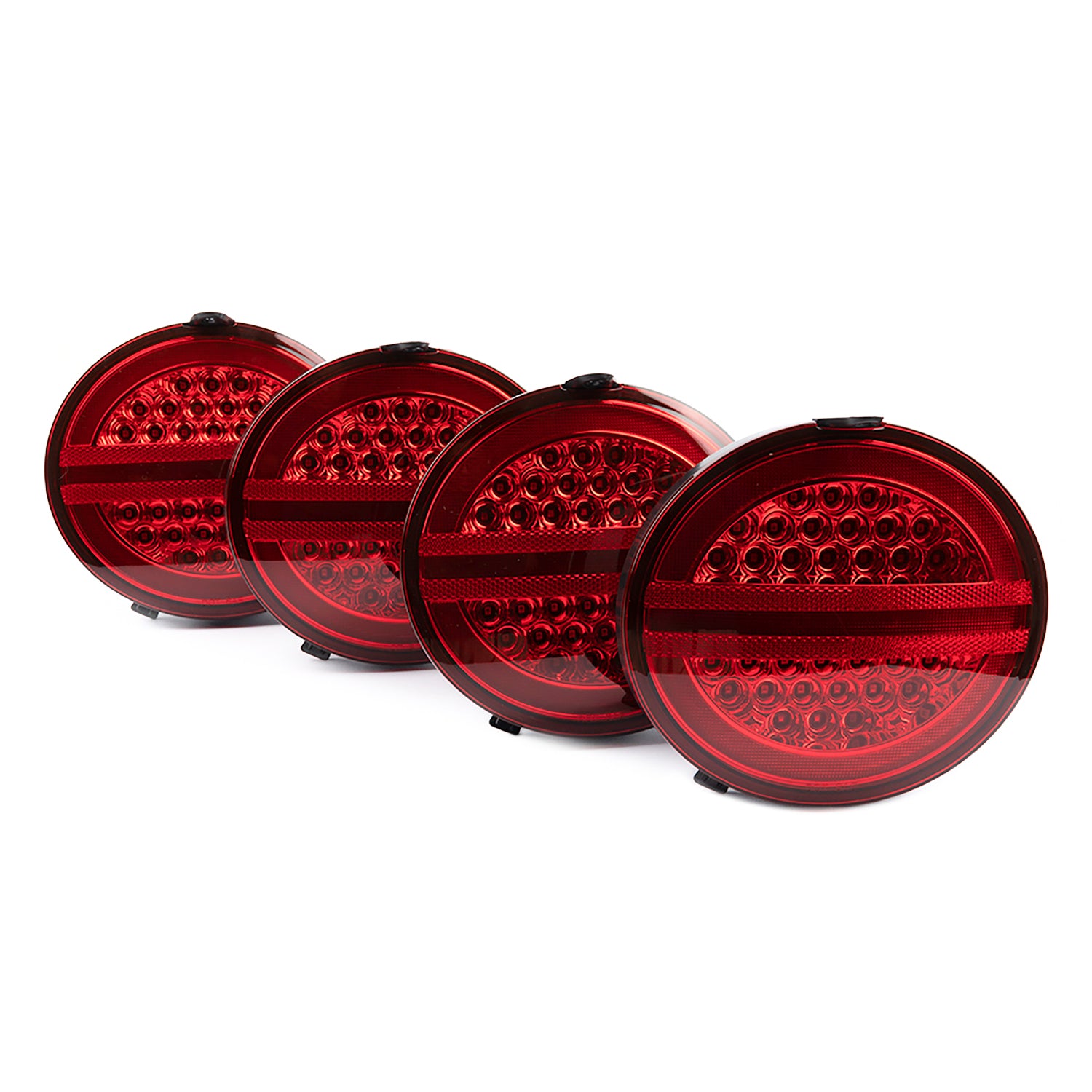 Red Lens LED Halo Tail Light Assembly For 2005-2013 Chevrolet Corvette C6 - NS Auto Lighting